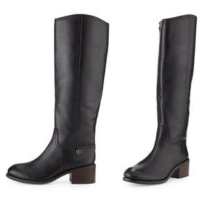 TORY BURCH Fulton Tall Riding Boots Smooth Black